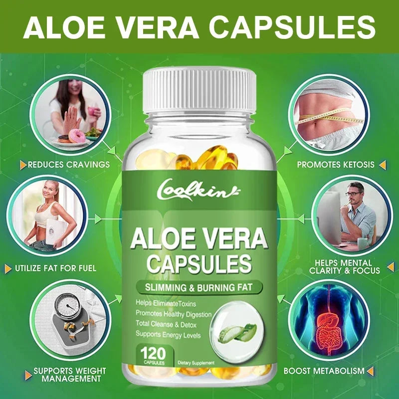Aloe Vera Extract Capsules – Digestive & Immune Support Herbal Supplement Qst