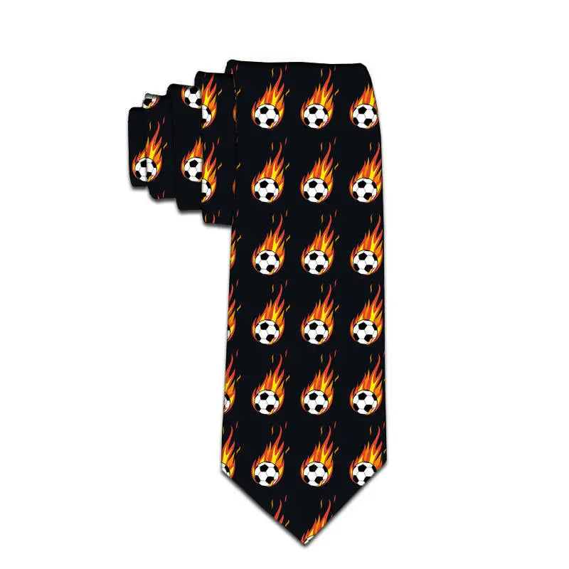 Men's Cartoon Dog Sunflower Novelty Print Necktie | Fun Tie Novelty Print Necktie Qme