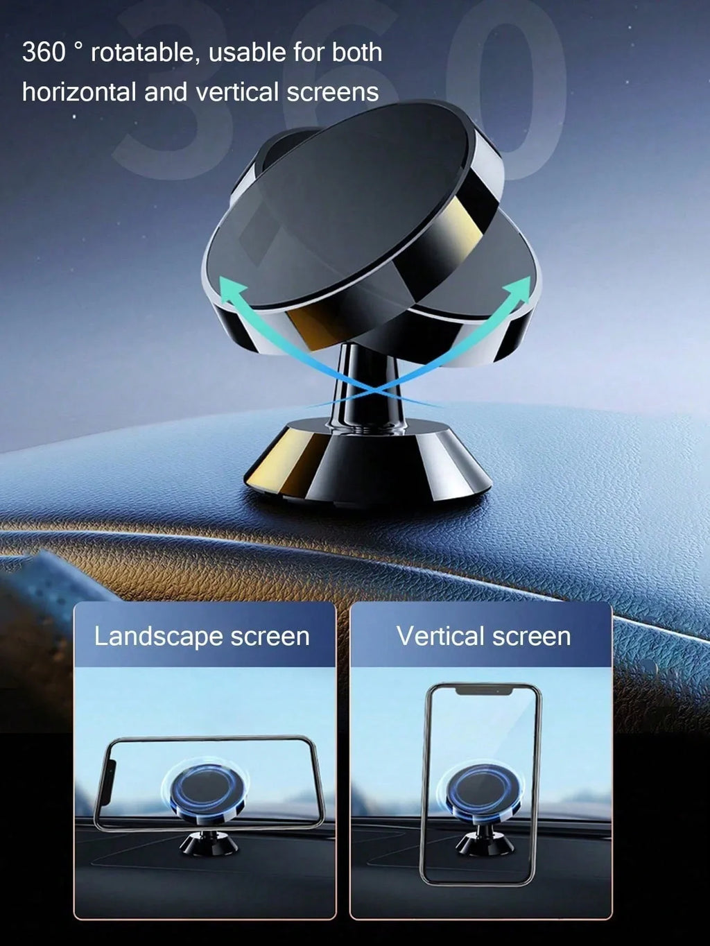360° Magnetic Car Phone Holder Dashboard Mount | Universal Car Phone Mount Qme