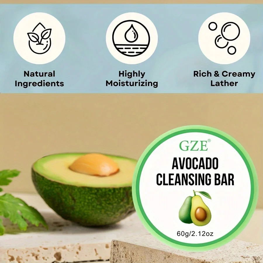GZE Avocado Cleansing Balm Soap – Gentle Makeup Remover Bar Cleansing Balm Bar Qme