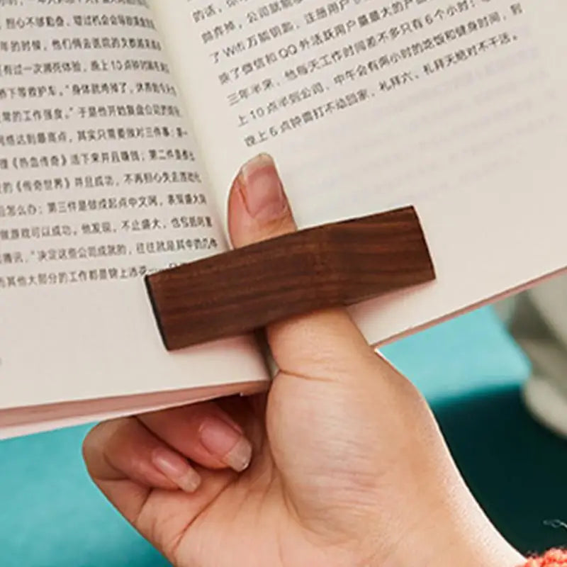 Wooden Thumb Book Page Holder – Black Walnut Reading Aid Book Page Holder Qst