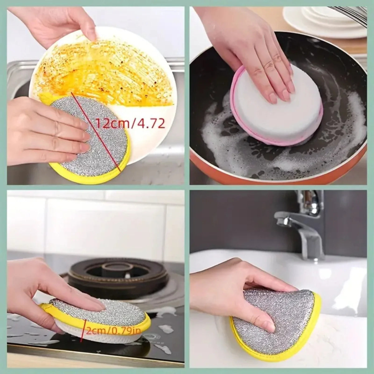Microfiber Kitchen Sponge Wipes – Dishwashing & Stain Cleaning Cleaning Sponge Qme