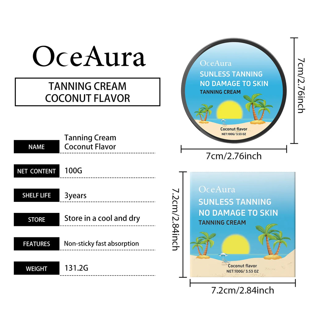 Oceaura Sunless Self-Tanning Cream – Natural Bronze Glow Self-Tanning Cream Qme