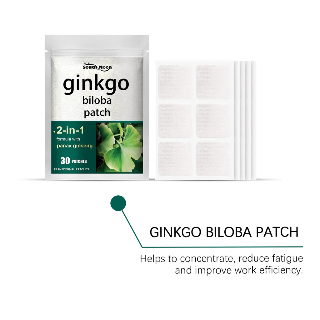 30pcs Ginkgo Biloba & Ginseng Herbal Focus Patches | South Moon Herbal Wellness Patch Qst