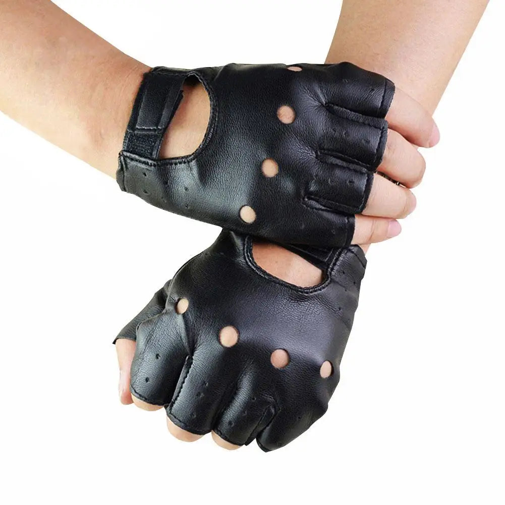 Punk Gothic Fingerless Gloves – Breathable Silk, Unisex Fingerless Gloves Qme