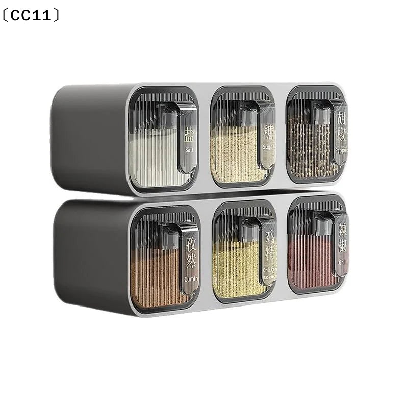 Wall-Mounted Multi-Spice Box Kitchen Organizer | ABS Rack Spice Box Organizer Qme