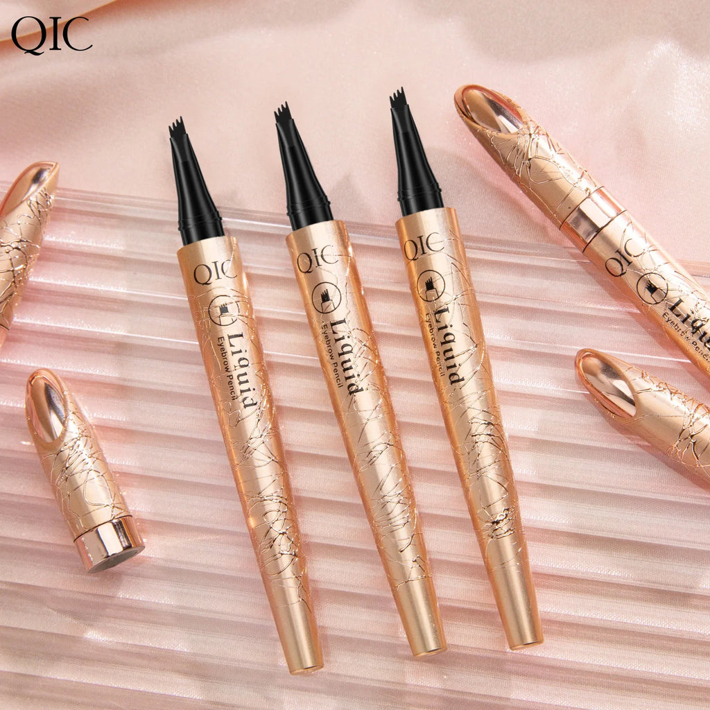 4-Tip Waterproof Liquid Eyebrow Pen – Long-Lasting Brow Makeup Liquid Eyebrow Pen Qme