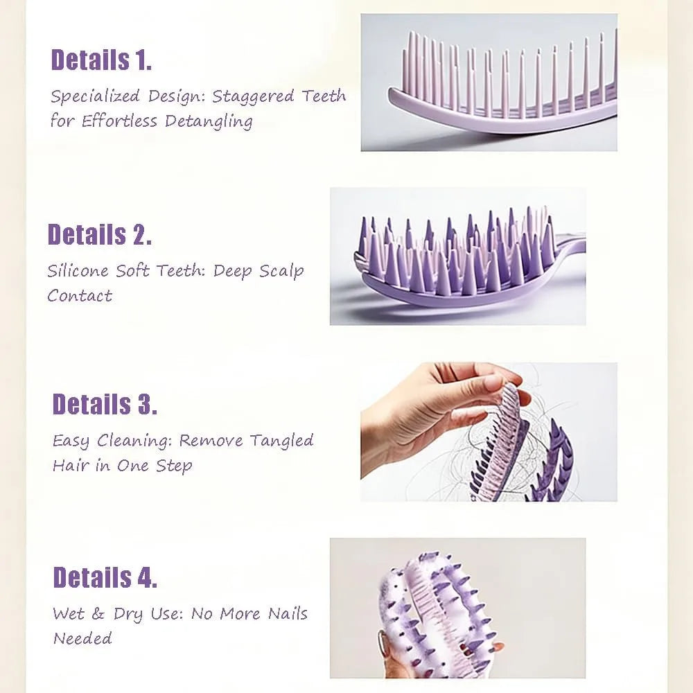 Scalp Massager Shampoo Brush – Detachable Hair Exfoliator Scalp Massage Brush Qme