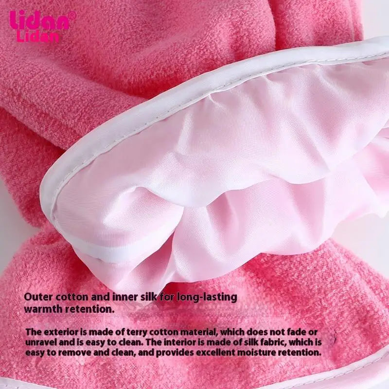 Women's Flannel Nail Care Gloves – Elastic Opening, 6 Colors Nail Care Gloves Qme