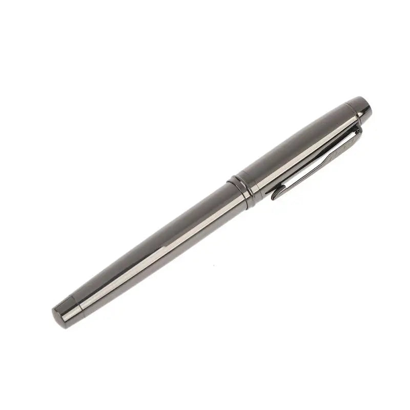 Silver Gray Metal Fountain Pen – Medium Iridium Tip Fountain Pen Qme