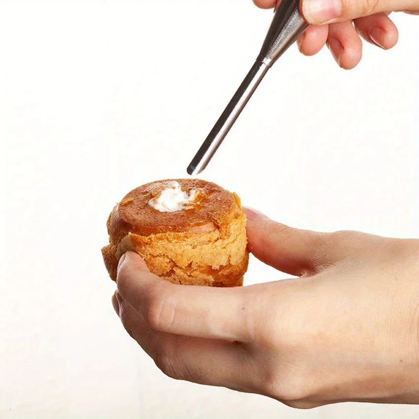 Stainless Steel Cream Puff Nozzle – Baking Tool for Cakes & Cookies Pastry Filling Nozzle Qme
