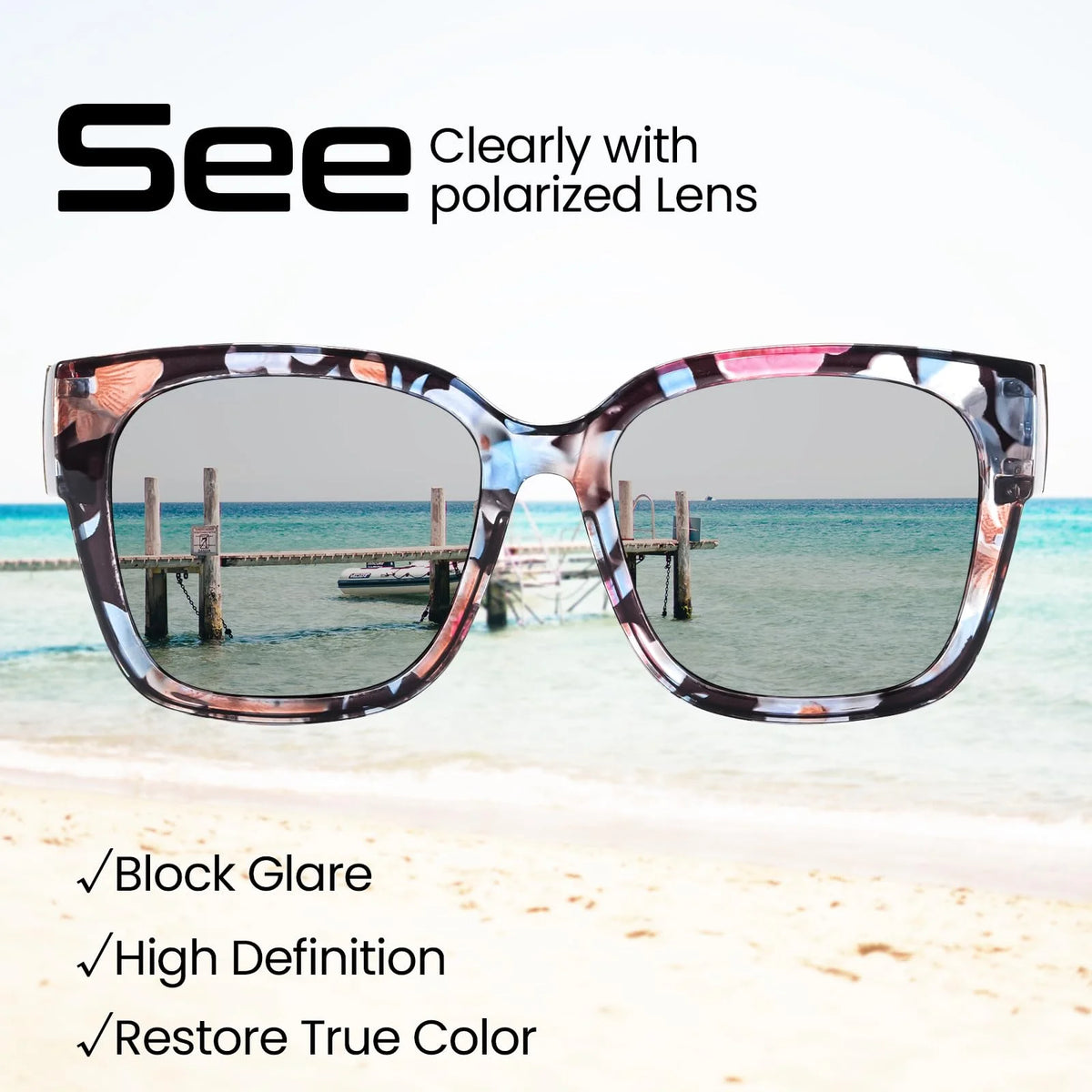 VOPHA Oversized Fit-Over Polarized Sunglasses UV400 Square Polarized Sunglasses Qst