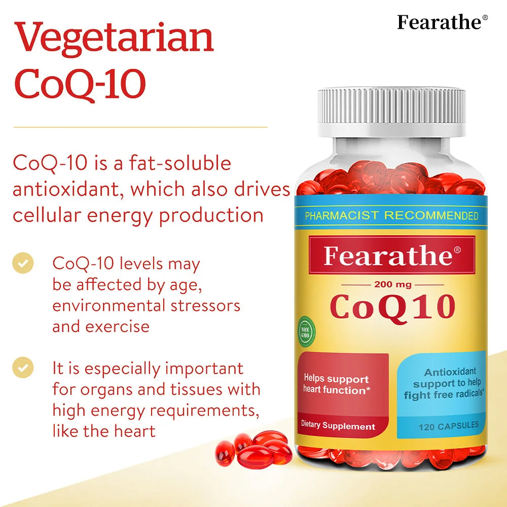 CoQ10 200mg Capsules – Heart & Cellular Energy Support | Fearathe CoQ10 Supplement Qst