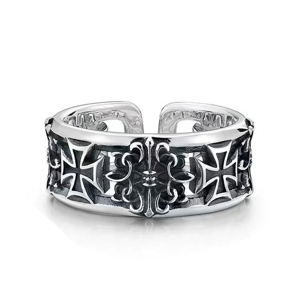 Retro Cross Ring Men's Hip Hop Punk Metal Statement Ring Men's Statement Ring Qme