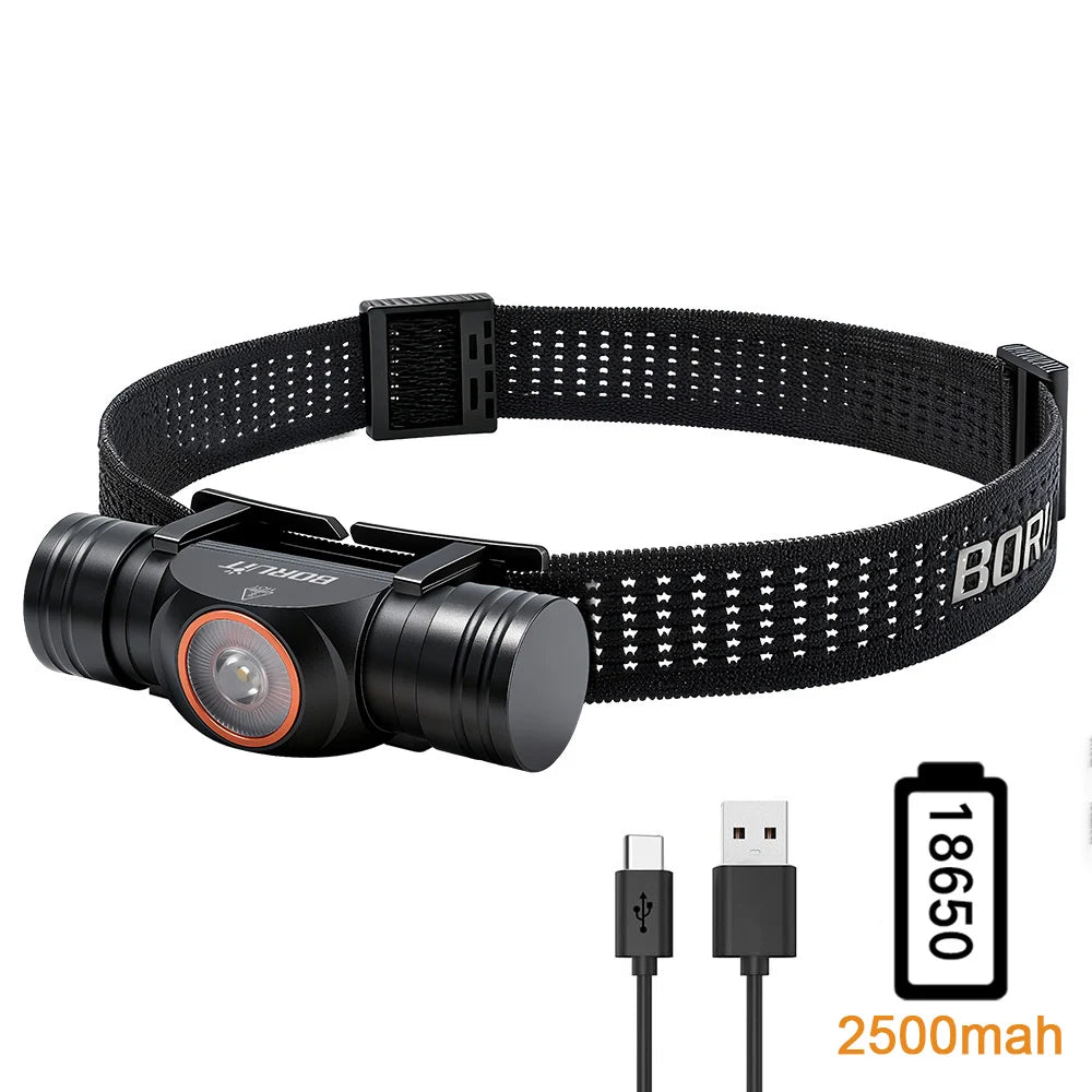 BORUiT HP400 LED Headlamp 650LM IP67 Type-C Rechargeable LED Headlamp Qst HP400