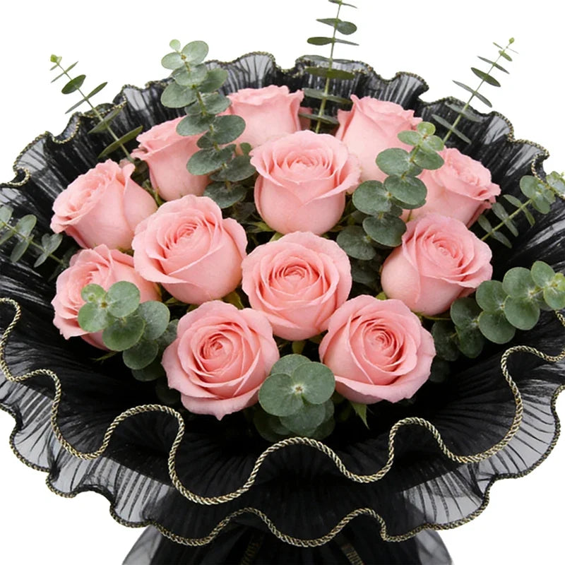 Pearl Tulle Flower Wrapping Net – Gold Wave Edge Floral Bouquet Floral Wrapping Net Qme