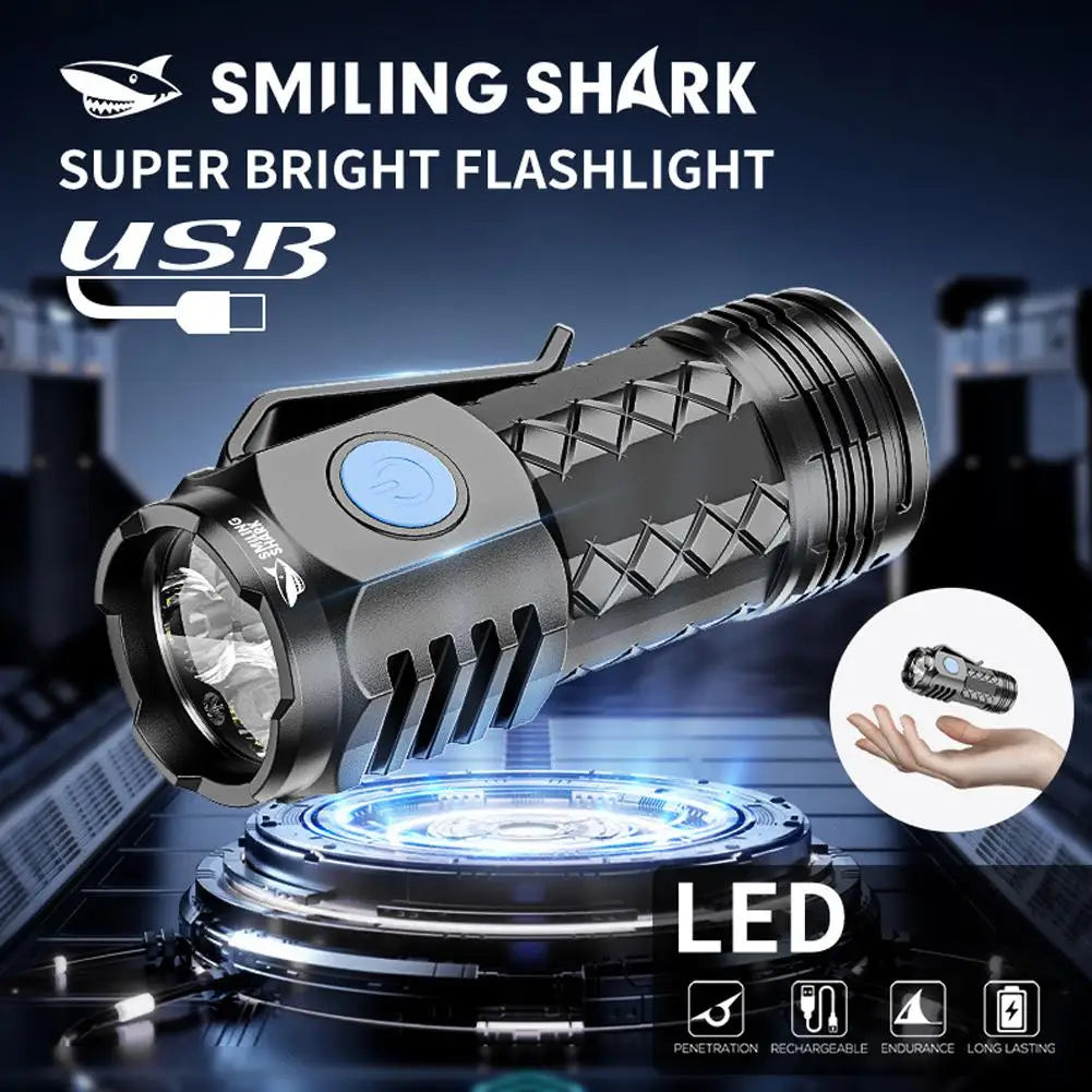 Type-C Rechargeable Waterproof Flashlight – Adjustable Brightness LED Flashlight Qme
