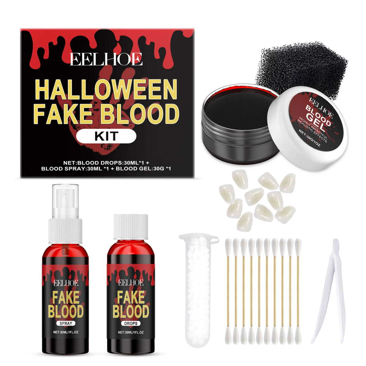 Halloween Fake Blood Set – Special Effects Body Paint Makeup Special Effects Makeup Qst 1set