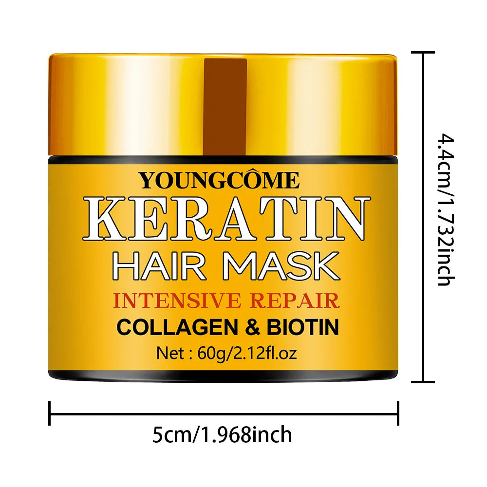 YOUNGCOME Hair Mask – Biotin, Collagen & Keratin Treatment Hair Treatment Mask Qst 60G