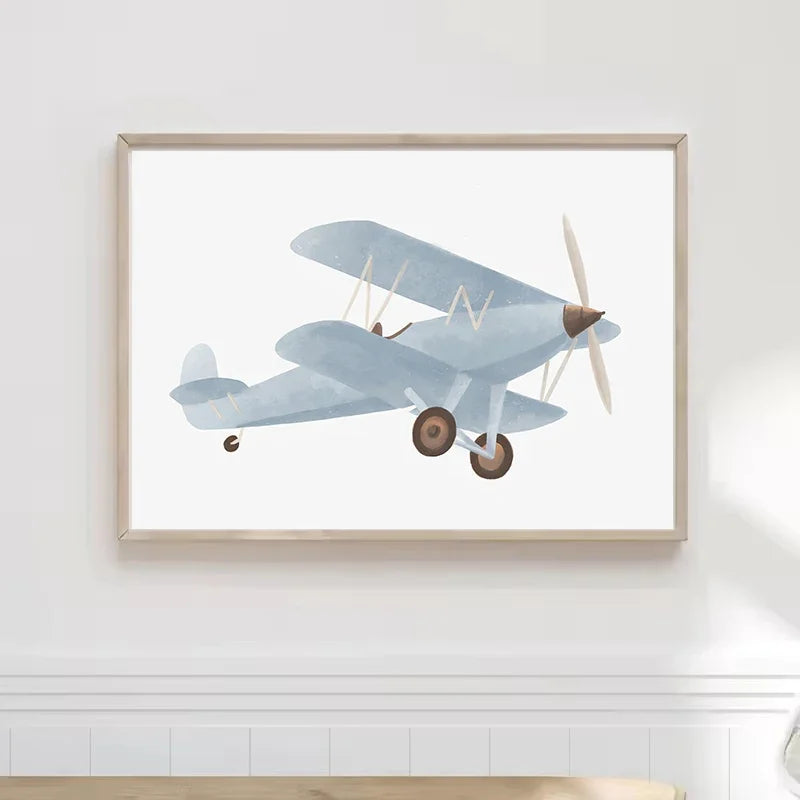 Boy Nursery Wall Art – Hot Air Balloon Canvas Print | Nordic Décor Canvas Wall Art Print Qst