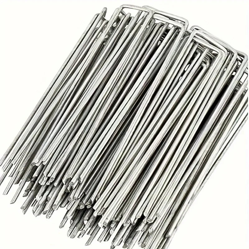 U-Shaped Garden Stakes – Secure Weed Fabric & Landscape Nets Garden Stakes Qme