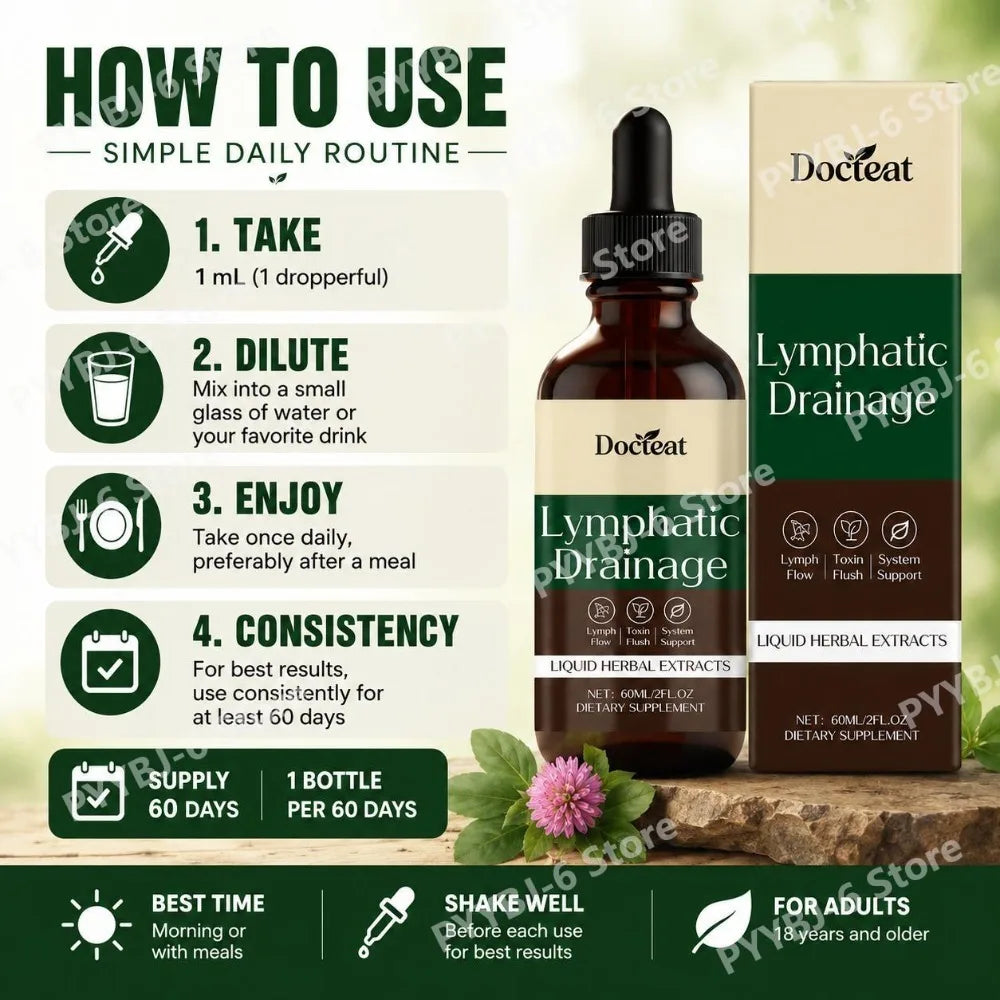 Docteat Herbal Extract Drops – Cleavers, Red Clover & Stillingia 60ml Herbal Extract Drops Qst