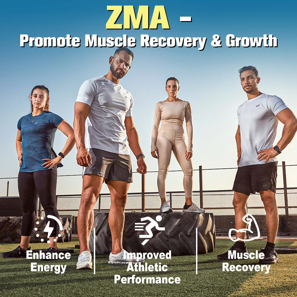 ZMA Capsules – Zinc, Magnesium & Vitamin B6 | 120ct Vitamin Supplement Qst