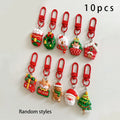 10-Piece Cartoon Christmas Keychain Set – Santa & Reindeer Holiday Keychain Set Qst 10pcs