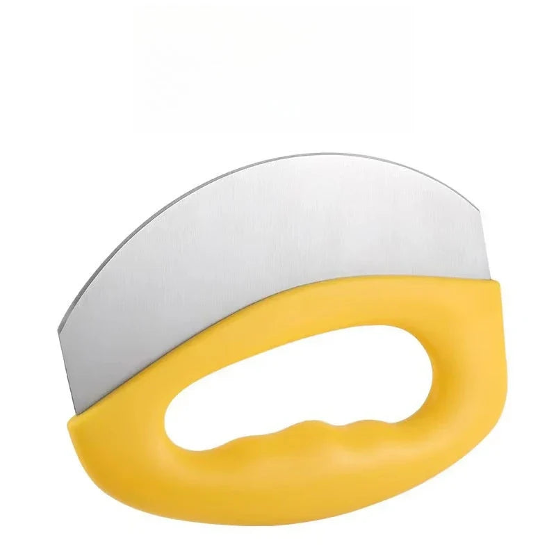 Stainless Steel Pizza Cutter with Protective Sheath Semi-Circle Pizza Cutter Qme