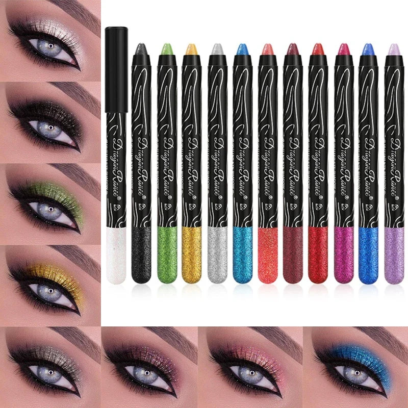 Waterproof Pearlescent Glitter Eyeliner & Eyeshadow Pencil Eyeliner Eyeshadow Pencil Qme