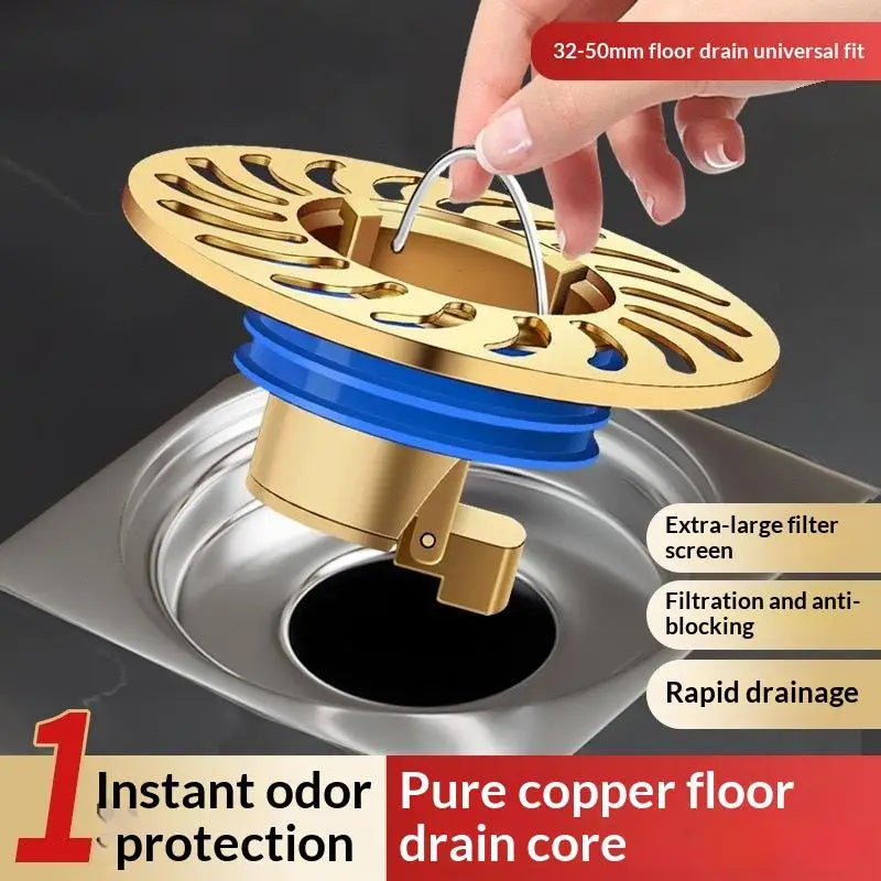 All-Copper Floor Drain Shower Stopper – Odor Barrier Floor Drain Stopper Qme