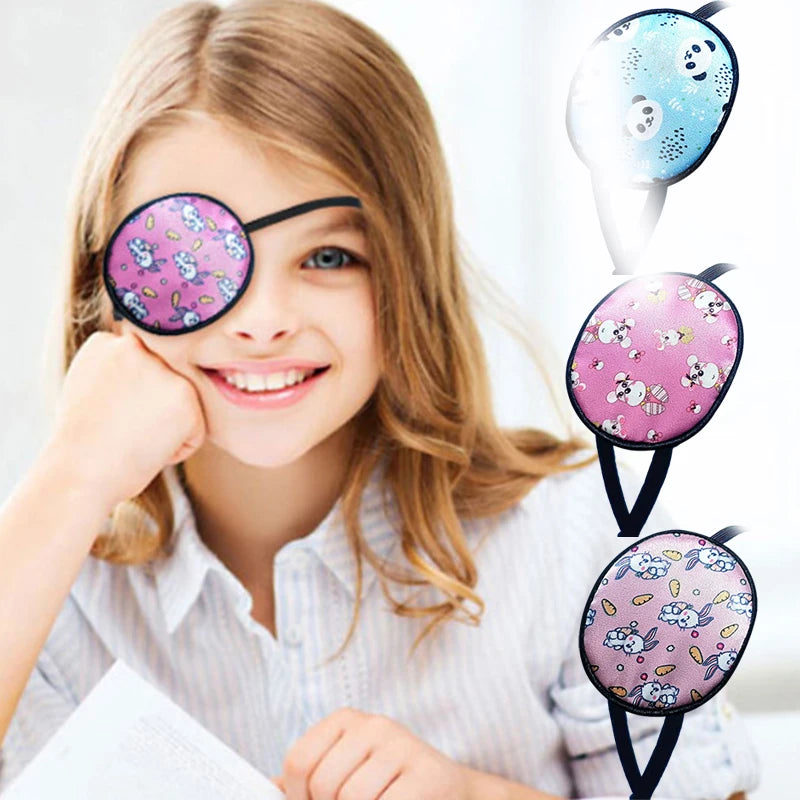 Cute Kids Silk Eye Patch – Single Eye Occlusion Eyeshade Children's Eye Patch Qst
