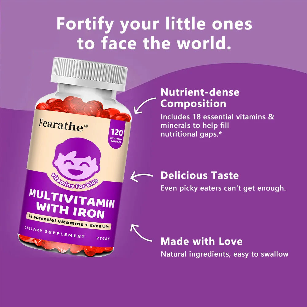 Kids Multivitamin Capsules – A, C, D3, Zinc & B-Vitamins Kids Multivitamin Supplement Qst