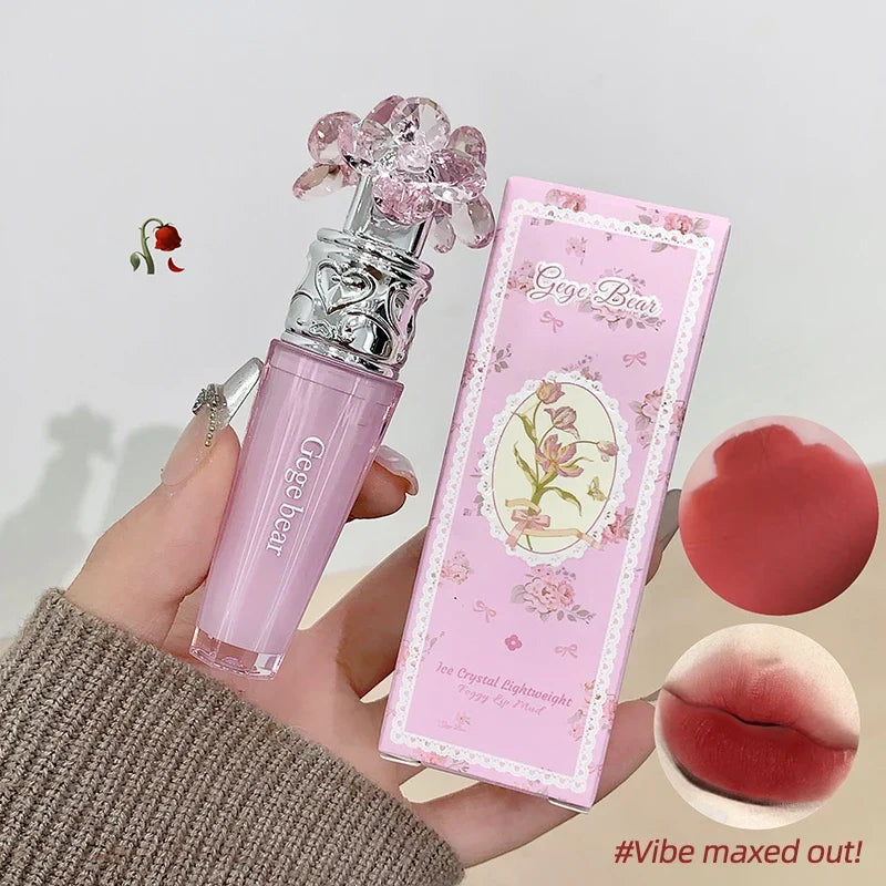 Gege Bear Mist Matte Lip Glaze – Velvet Clay Lipstick Matte Lip Glaze Qme