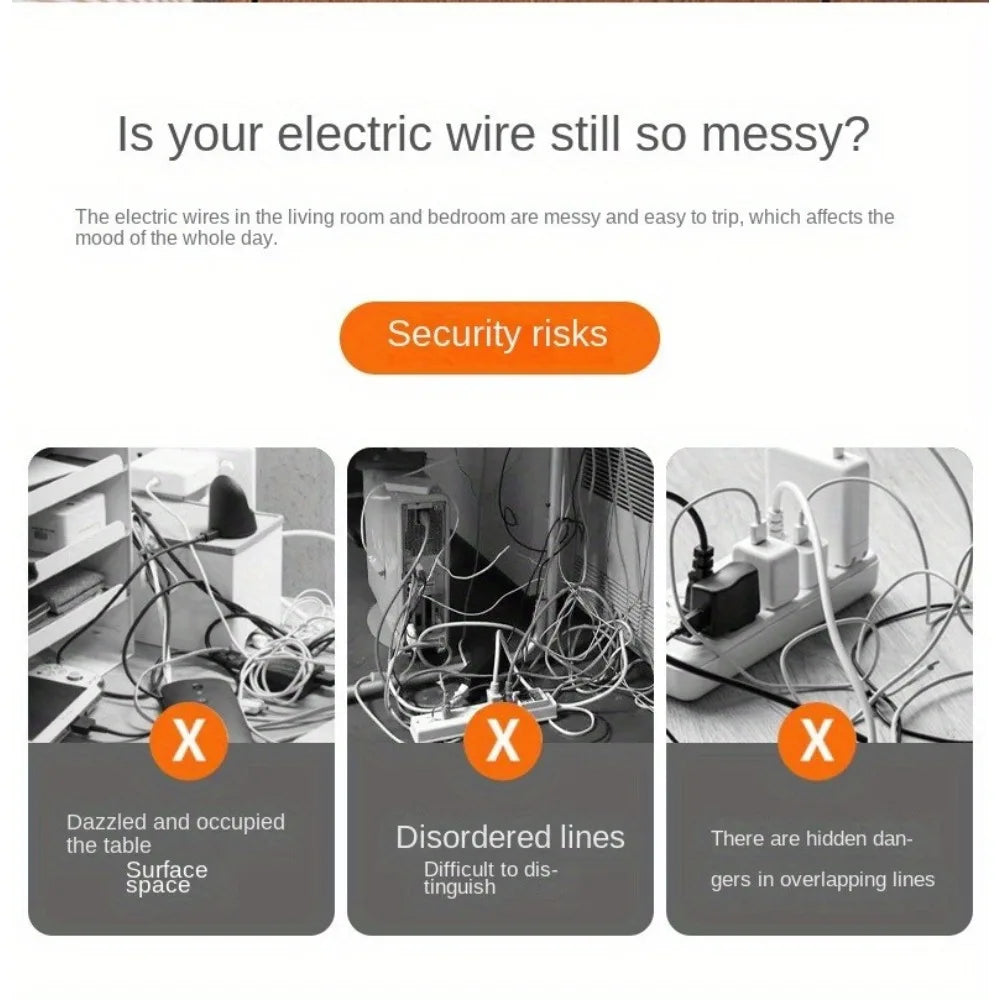 PVC Floor Cord Cover | Anti-Trip Cable Protector Wire Cover Floor Cord Cover Qme