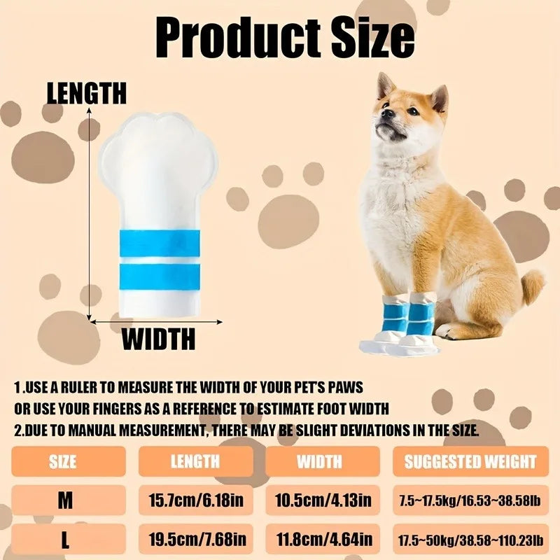 Disposable Dog Boots 20 Sets + Self-Adhesive Bandage Roll Disposable Dog Boots Qme