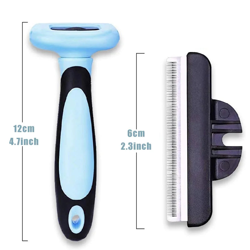 Pet Deshedding Comb for Cats & Dogs – Detachable, Easy Clean Pet Grooming Comb Qme