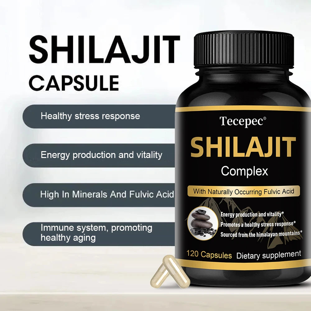 Shilajit & Ginseng Capsules – Fulvic Acid & Trace Minerals Herbal Supplement Qst