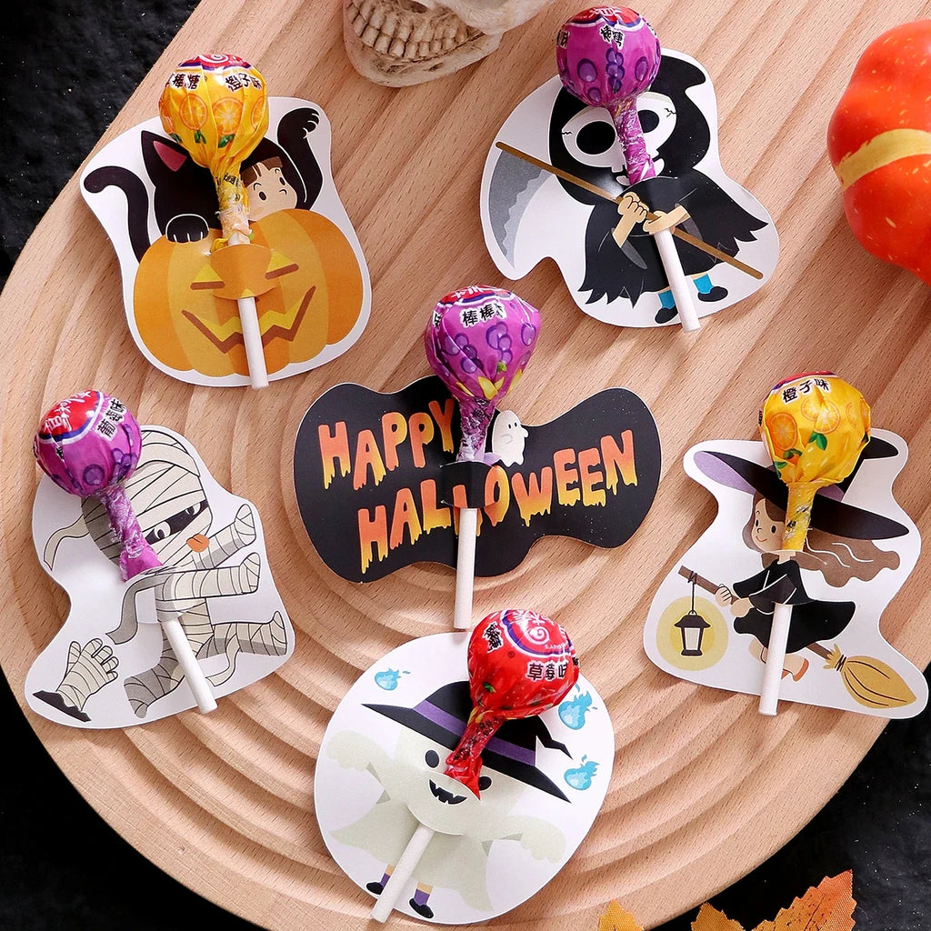 Halloween Lollipop Cards for Kids – 30 Pack, 6 Witch Designs Halloween Party Supplies Qme