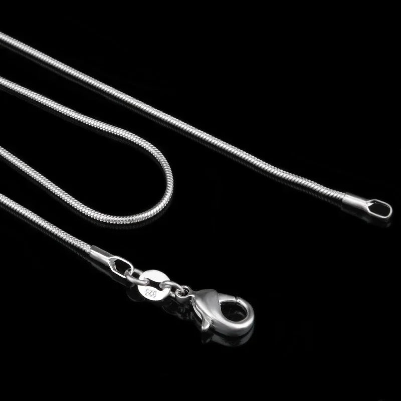 925 Sterling Silver Snake Chain Necklace Women – 1mm, 16–24" Sterling Silver Necklace Qme Silver 1pcs 40cm