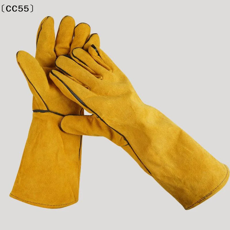 40cm Leather Welding Gloves – Heat & Flame Resistant Work Gloves Welding Work Gloves Qst