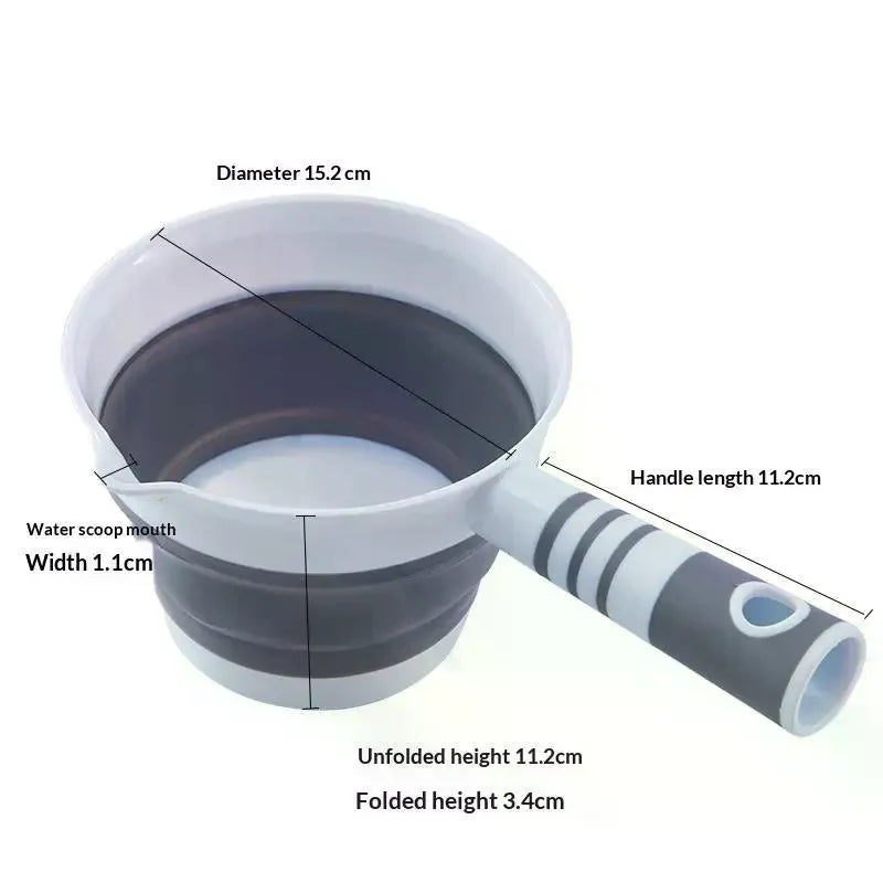 Collapsible Silicone Water Scoop Ladle | Antislip Handle Collapsible Silicone Scoop Qme