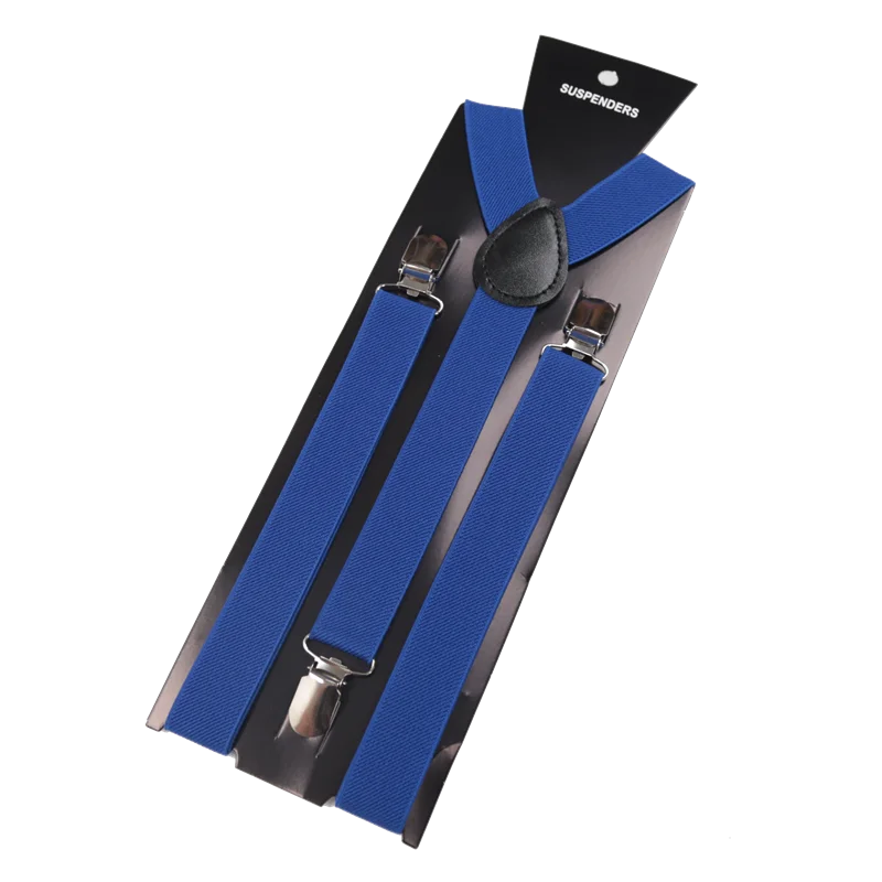 Unisex Elastic Leather Suspenders Braces – 26 Colors Suspenders & Braces Qme ROYAL BLUE China Mainland