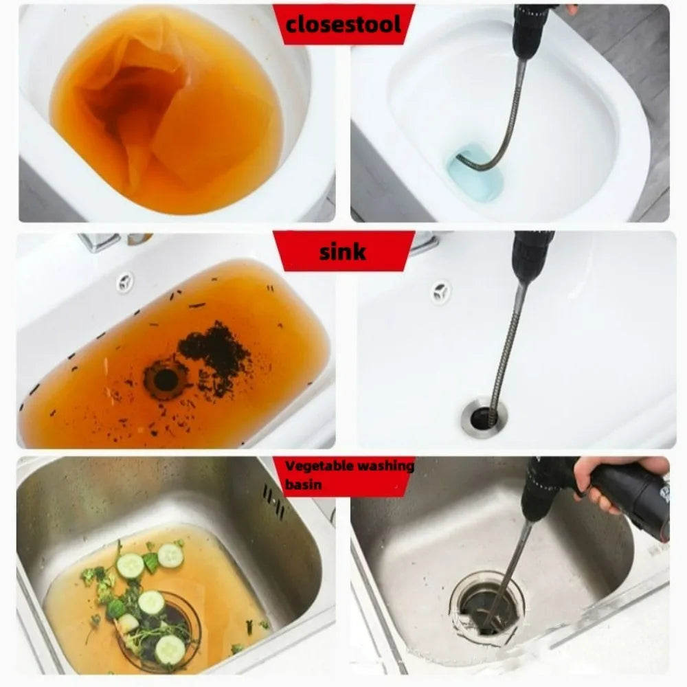 Spring Pipe Drain Dredging Tool – Toilet & Sink Unclogger Drain Dredging Tool Qme