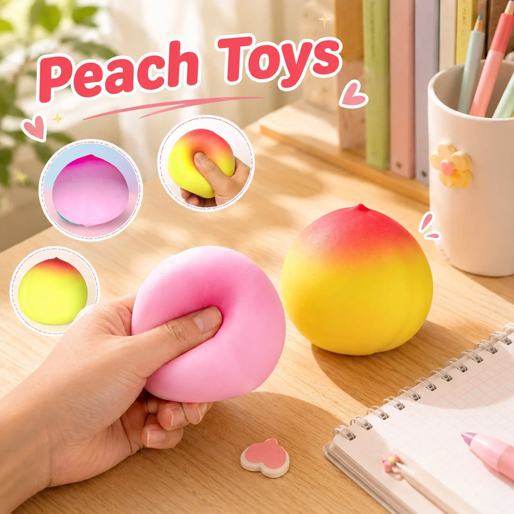 Realistic Fake Peach Slow-Rising Sensory Squeeze Toy Slow-Rising Squeeze Toy Qme