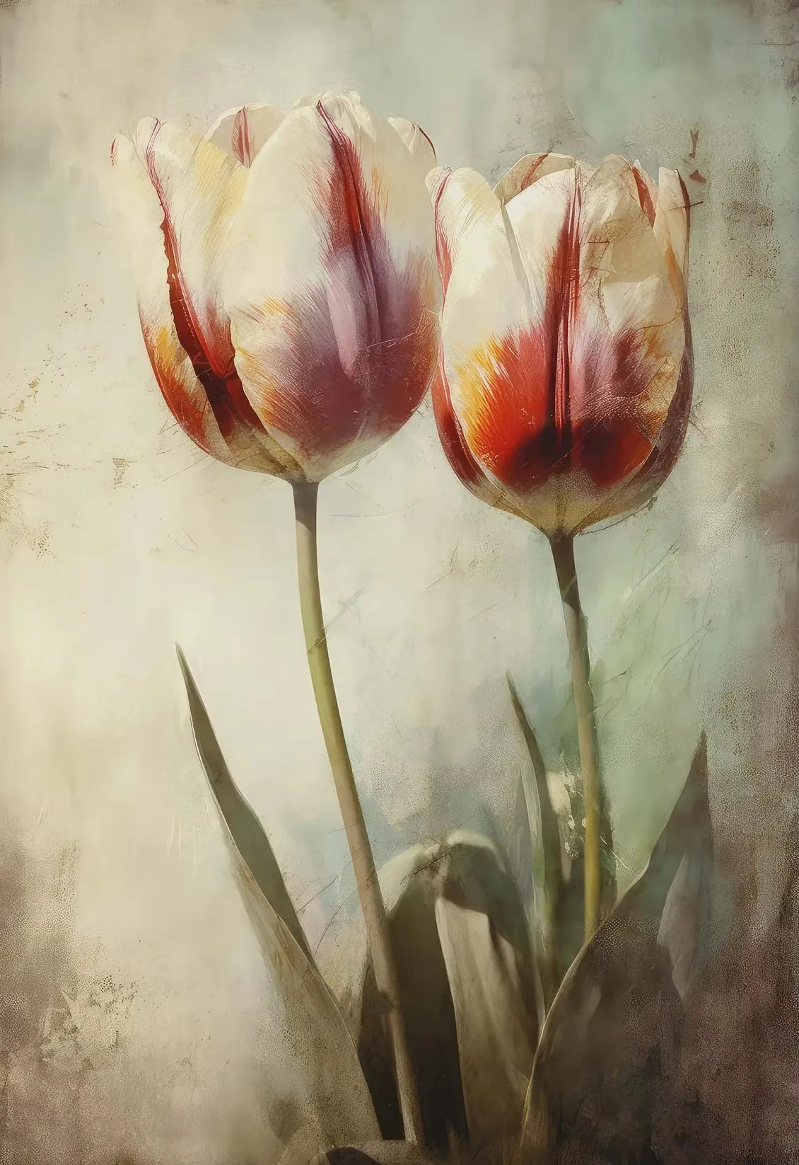 Floral Canvas Art Print – Lily & Clove Bouquet Wall Decor Canvas Art Print Qst SKU-03 40x60cm Unframed