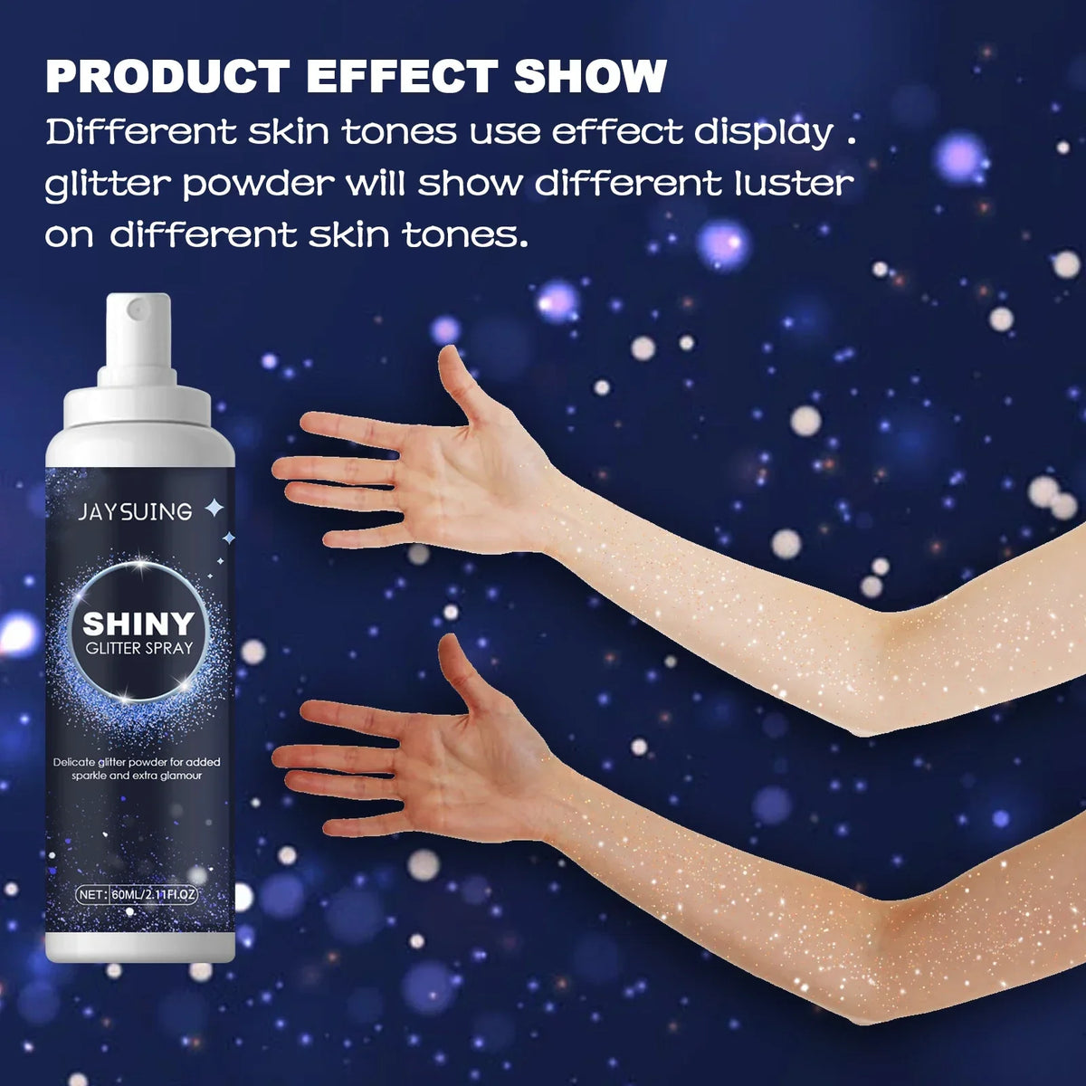 Holographic Glitter Spray for Hair & Body – Shimmer Glow Body Glitter Spray Qme