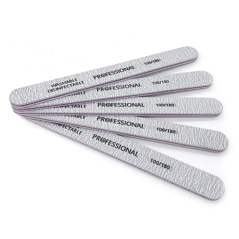 Professional Nail Files 100/180 Grit Manicure Pedicure Buffer Set Nail File Set Qme