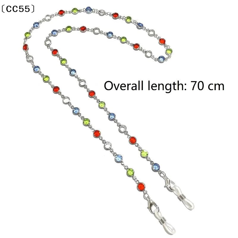 Rhinestone Eyeglass Chain – Beaded Sunglass Lanyard Jewelry Eyeglass Chain Qst