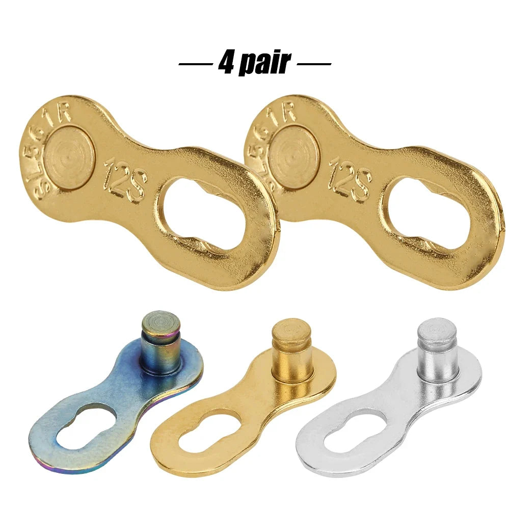12-Speed Bike Chain Missing Link Connectors – Steel, 4 Pairs Bike Chain Connector Qme